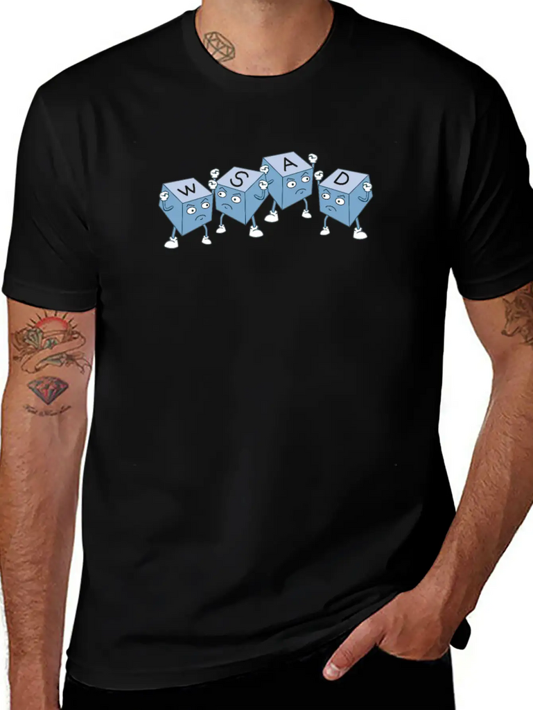 WSAD Gamer Keyboard Keyboard Gaming Nerd Buttons Stylish Everyday T-Shirt – Unisex Basic Cotton Tee