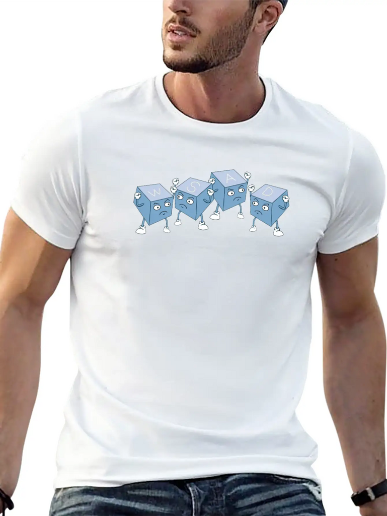 WSAD Gamer Keyboard Keyboard Gaming Nerd Buttons Stylish Everyday T-Shirt – Unisex Basic Cotton Tee